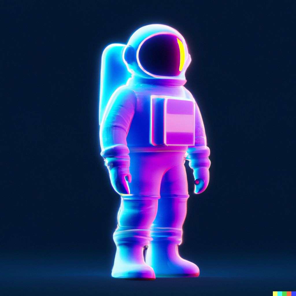an astronaut, digital art, faux-3D style